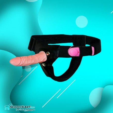 LeLuv 6.5 Male Hollow Vibrating Strap On SO-010