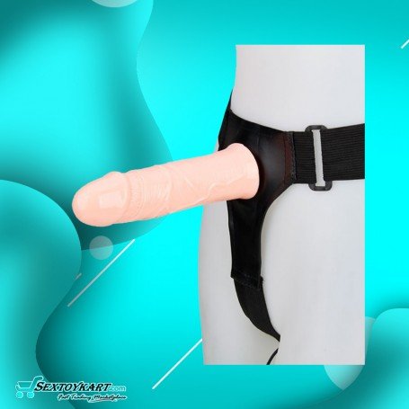 LeLuv 8 Male Hollow Vibrating Strap On SO-016