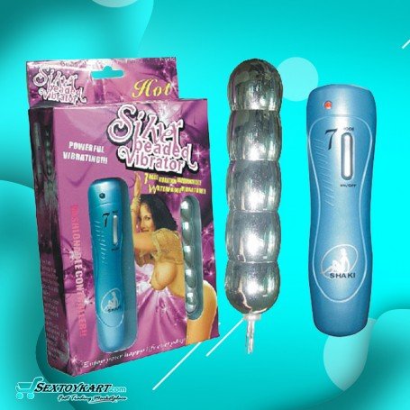 Silver Beaded Anal Vibrator-BIG AD-011