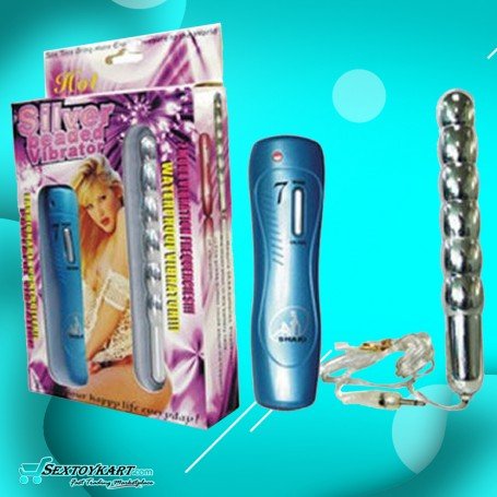 Silver Beaded Anal Vibrator AD-012