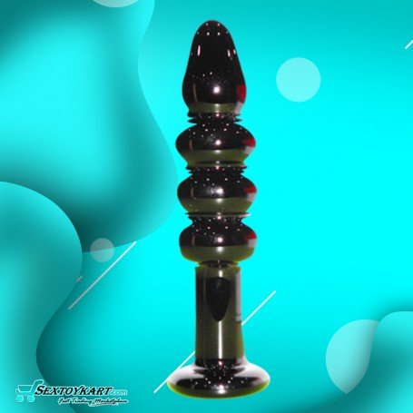 Black Beaded Glass Dildo Sex Toy GD-005